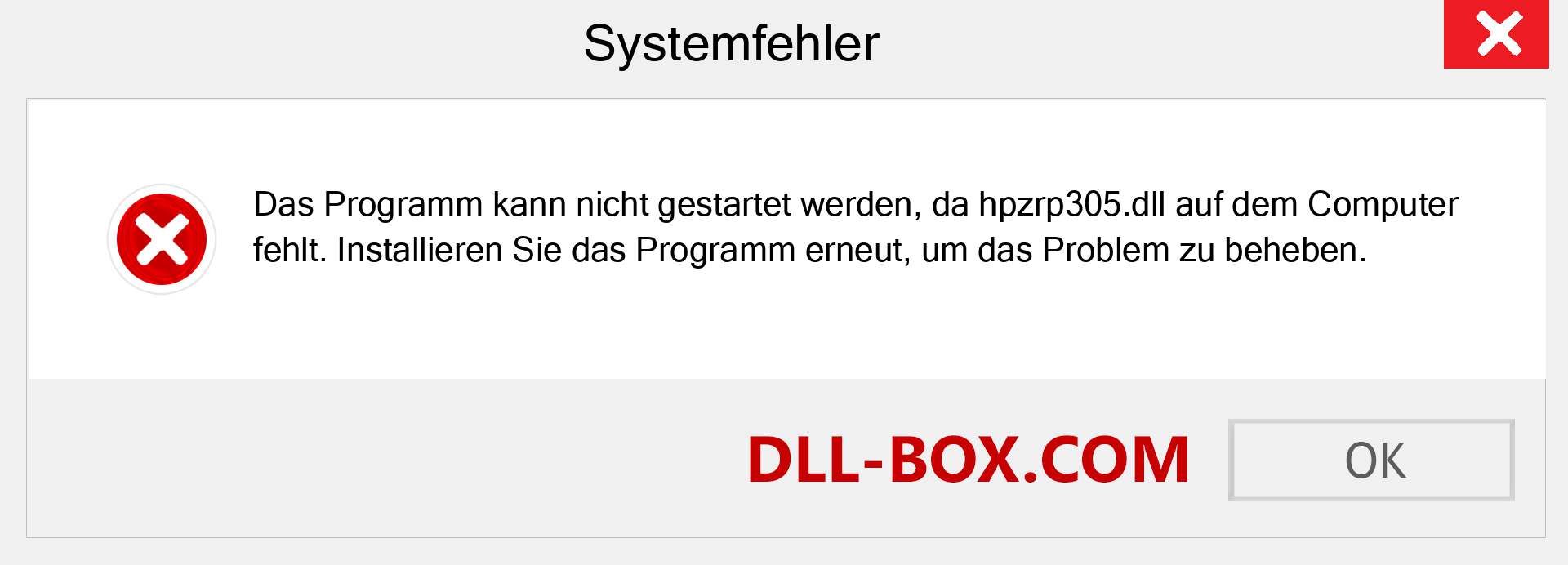 hpzrp305.dll-Datei fehlt?. Download für Windows 7, 8, 10 - Fix hpzrp305 dll Missing Error unter Windows, Fotos, Bildern